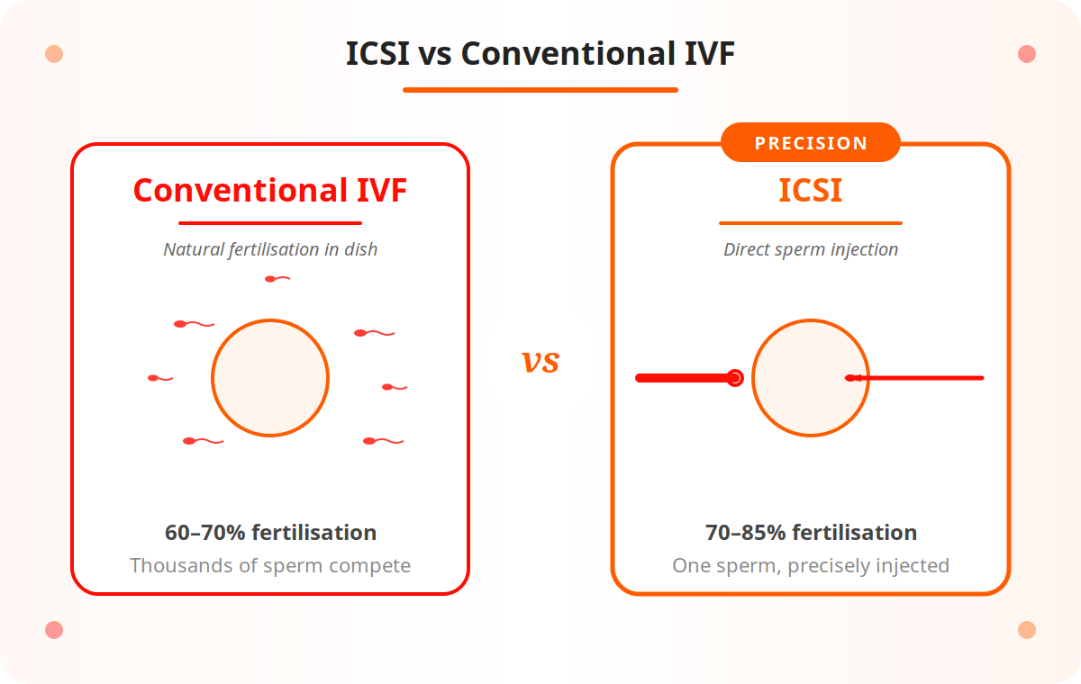 ICSI vs Conventional IVF comparison